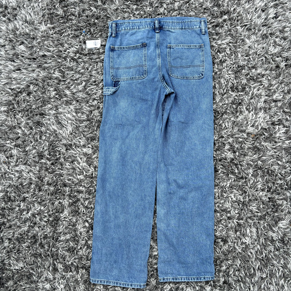 Old Navy Slouchy Straight Non Stretch Denim Jean Overalls Cotton Girls XL 14-16 - Picture 14 of 15